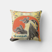 ヴィンテージガールアールデコムーンアメリカンモジョピロー クッション (正面)