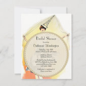 ヴィンテージガールインエッフェルタワーコスチュームブライダルシャワー 招待状 (裏面)