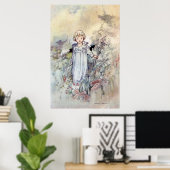 ヴィンテージガールインガーデンバイチャールズ・ロビンソン ポスター (ホームオフィス)