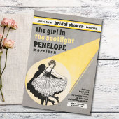 ヴィンテージガールインザスポットライトブライダルシャワー 招待状