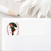 ヴィンテージガールインスノーホリデー住所 シール (インサイチュ)