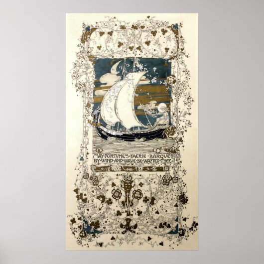 ヴィンテージガールインセーリングボートby Jessie Marion King ポスター (正面)