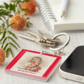 ヴィンテージガールウィズキッテン キーホルダー (正面右)