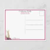 ヴィンテージガールウィズボネット&イースターバニー ポストカード (裏面)