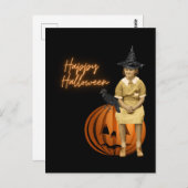 ヴィンテージガールウィッチハロウィーン ポストカード (正面/裏面)