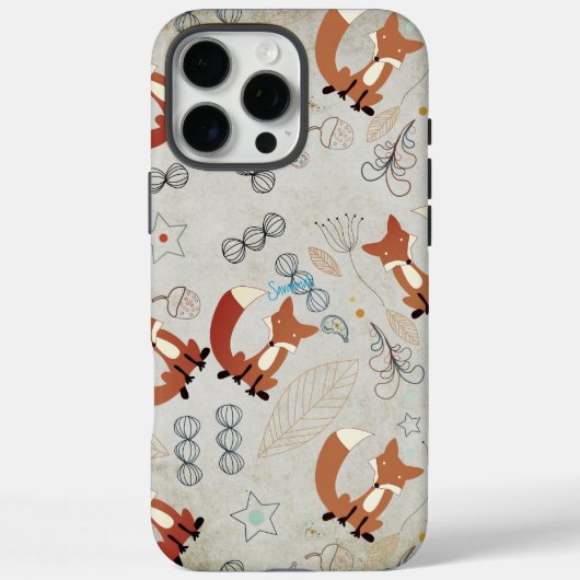 ヴィンテージガールウッドランド動物のキツネパターン Case-Mate iPhoneケース (裏面)