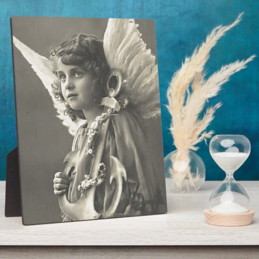 ヴィンテージガールエンジェルシンボルの希望1900年代いかり フォトプラーク (側面)