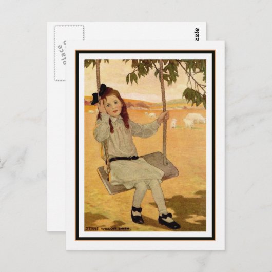 ヴィンテージガールオンスイングバイジェシー・ウィルコックス・スミス ポストカード (正面/裏面)