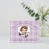 ヴィンテージガールキッズ料理ベーキングレシピカード ポストカード (スタンド正面)