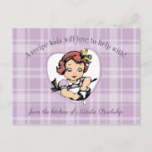 ヴィンテージガールキッズ料理ベーキングレシピカード ポストカード (正面)