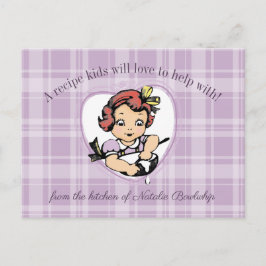 ヴィンテージガールキッズ料理ベーキングレシピカード ポストカード