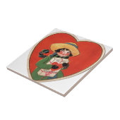 ヴィンテージガールギフトバレンタインハート タイル (側面)