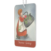 ヴィンテージガールクリスマス挨拶 カーエアーフレッシュナー (左)