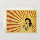 ヴィンテージガールクールスケッチ付きポストカード ポストカード (正面/裏面)