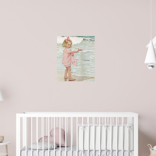 ヴィンテージガールサンディビーチ航海の海ポスター ポスター (子ども部屋2)