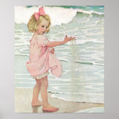 ヴィンテージガールサンディビーチ航海の海ポスター ポスター (正面)