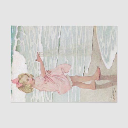 ヴィンテージガールサンディビーチ航海の海 薄葉紙 (正面)