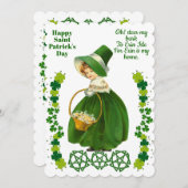 ヴィンテージガールサンパトリックの日グリーンシャームロック シーズンカード (正面/裏面)