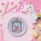 ヴィンテージガールサーカスパーティープレート ペーパープレート (パーティー)