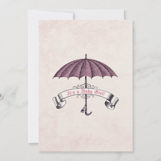 ヴィンテージガールシャワー招待状 招待状 (裏面)