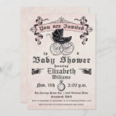 ヴィンテージガールシャワー招待状 招待状 (正面/裏面)