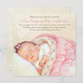 ヴィンテージガールシャワー 招待状 (正面/裏面)