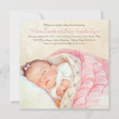 ヴィンテージガールシャワー 招待状 (正面)