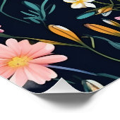 ヴィンテージガールシルエットフローラコテージコア ポスター (コーナー)