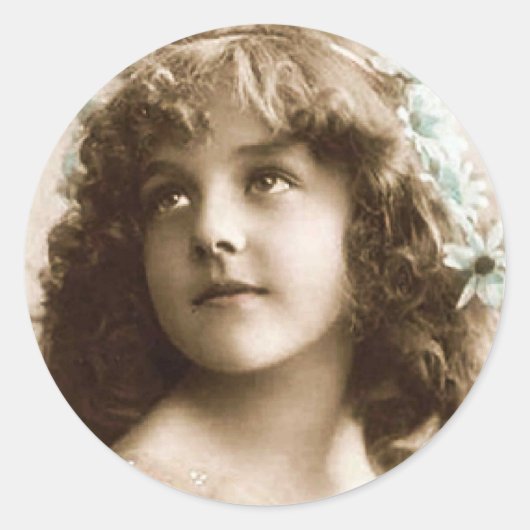 ヴィンテージガールシール ラウンドシール (正面)