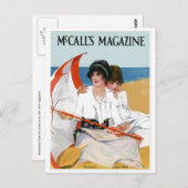 ヴィンテージガールズオンビーチ ポストカード (正面/裏面)