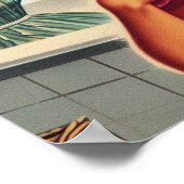 ヴィンテージガールズシャワーイラストレーション ポスター (角)