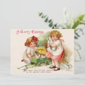 ヴィンテージガールズバニーAハッピーイースター シーズンカード (スタンド正面)