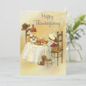 ヴィンテージガールズファースト感謝祭ホリデーカード シーズンカード (スタンド正面)