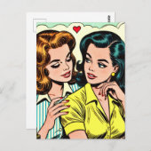 ヴィンテージガールズロマンス漫画 ポストカード (正面/裏面)