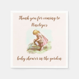 ヴィンテージガールチャイルドベイビーシャワーin the garden スタンダードカクテルナプキン