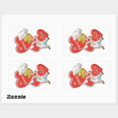 ヴィンテージガールハイシュガーレッツバレンタインデクタン 長方形シール (シート)