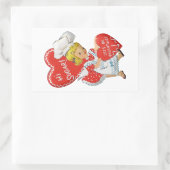 ヴィンテージガールハイシュガーレッツバレンタインデクタン 長方形シール (バッグ)