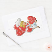 ヴィンテージガールハイシュガーレッツバレンタインデクタン 長方形シール (封筒)