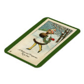 ヴィンテージガールハッピーニューイヤー柔軟なフォトマグネット マグネット (左側)