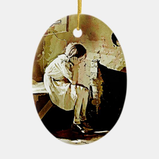 ヴィンテージガールバイ暖炉オーナメント セラミックオーナメント (正面)