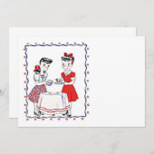 ヴィンテージガールフレンドBFFティーパーティー空白の招待状 招待状 (正面/裏面)