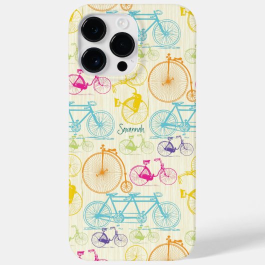 ヴィンテージガールブライトカラーズバイクパターン Case-Mate iPhoneケース (裏面)