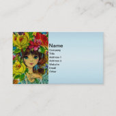 ヴィンテージガールブーケフラワーハット 名刺 (正面)