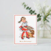 ヴィンテージガールベーキングクッキーと子猫 シーズンカード (スタンド正面)