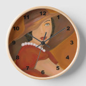 ヴィンテージガールポートレート絵画ズ 壁時計 (正面)