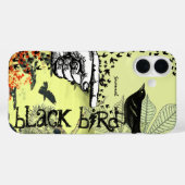 ヴィンテージガールミントブラックバードパターン Case-Mate iPhoneケース (裏面 (横))