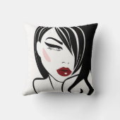 ヴィンテージガールレッドリップ クッション (裏面)