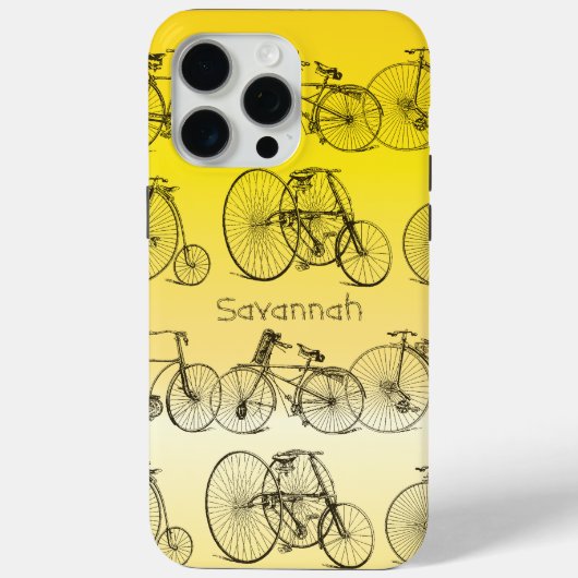 ヴィンテージガールレトロイエローバイグラデーションク Case-Mate iPhoneケース (裏面)