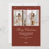 ヴィンテージガールレトロスノークリスマスホリデーカード シーズンカード (裏面)