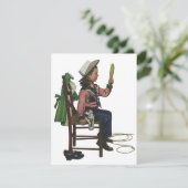 ヴィンテージガール女性のカーボーイ探し鏡彼女は無駄だ (スタンド正面)